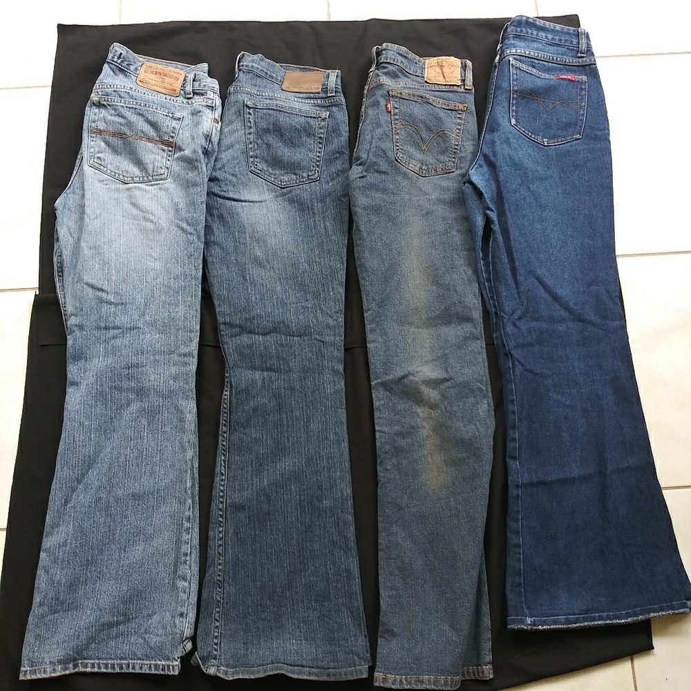 4 pair Name brand jeans express dkny levis zana d